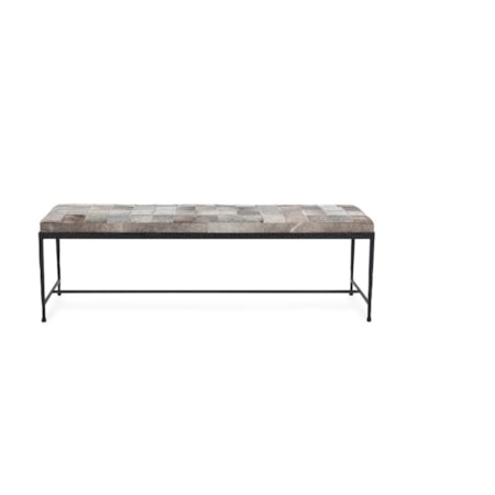 Achen Hide 60" Bench - Sparrow Gray
