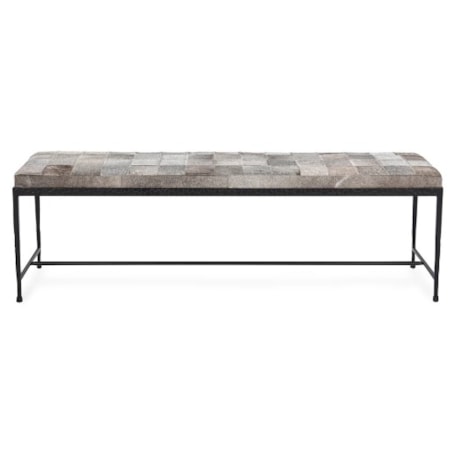 Achen Hide 60" Bench - Sparrow Gray