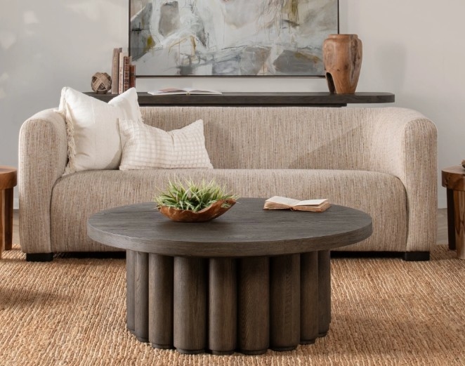 Tiber Solid Wood Round Coffee Table