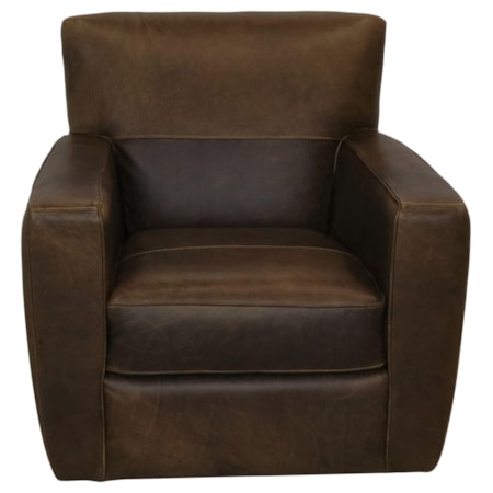 Italian Leather Swivel Chair