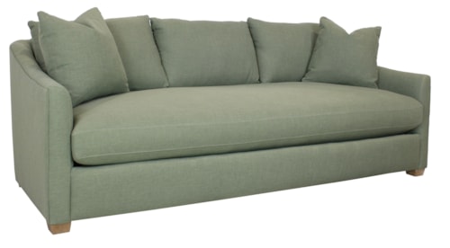 Contemporary Bench Cushion Sofa with Slope Arms