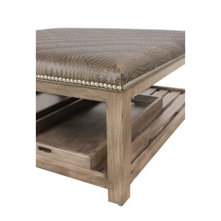 Square Ottoman with Trays