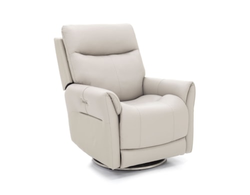 Transitional Power Swivel Recliner with USB Charging Port