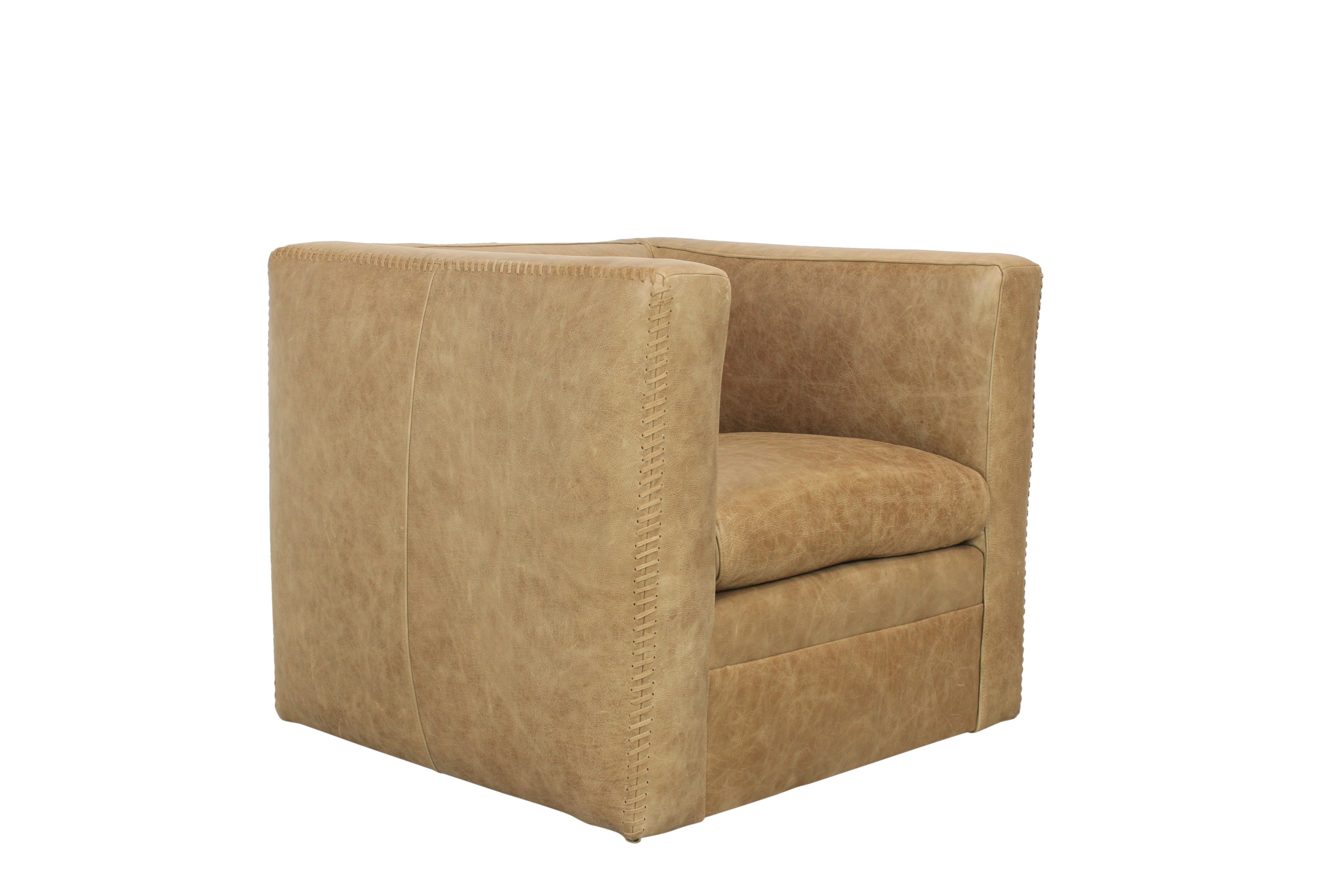 Hudson Leather Swivel Chair