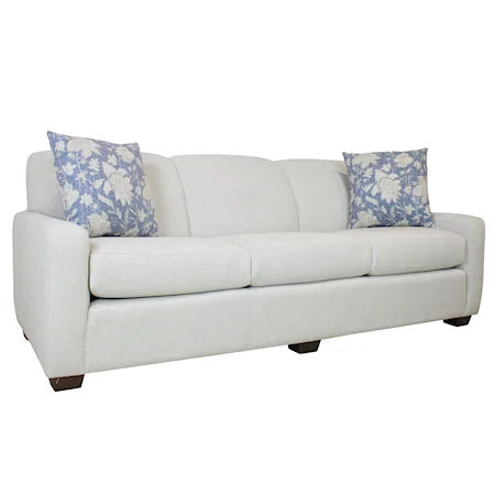 Transitional Sofa with Tapered Block Legs