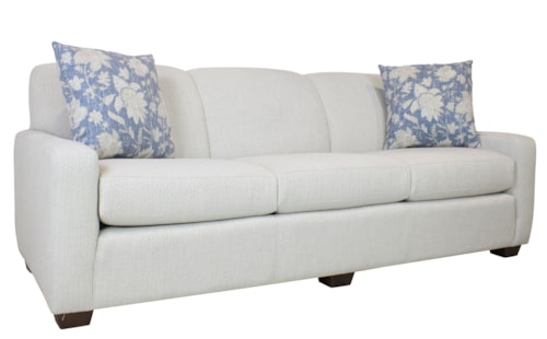 Transitional Sofa with Tapered Block Legs