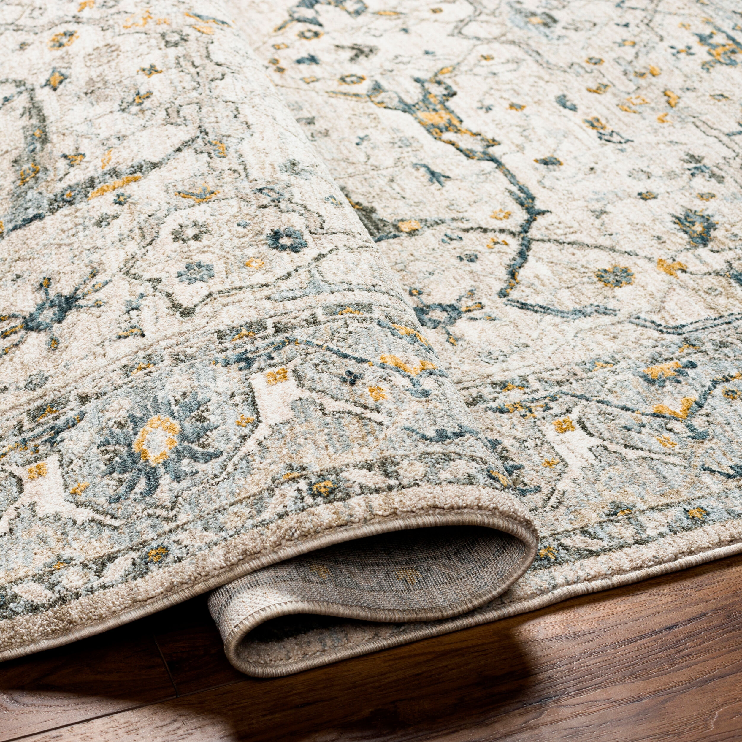 Taupe, Off-White, Sage,Teal 7'10"X10'2"Rug