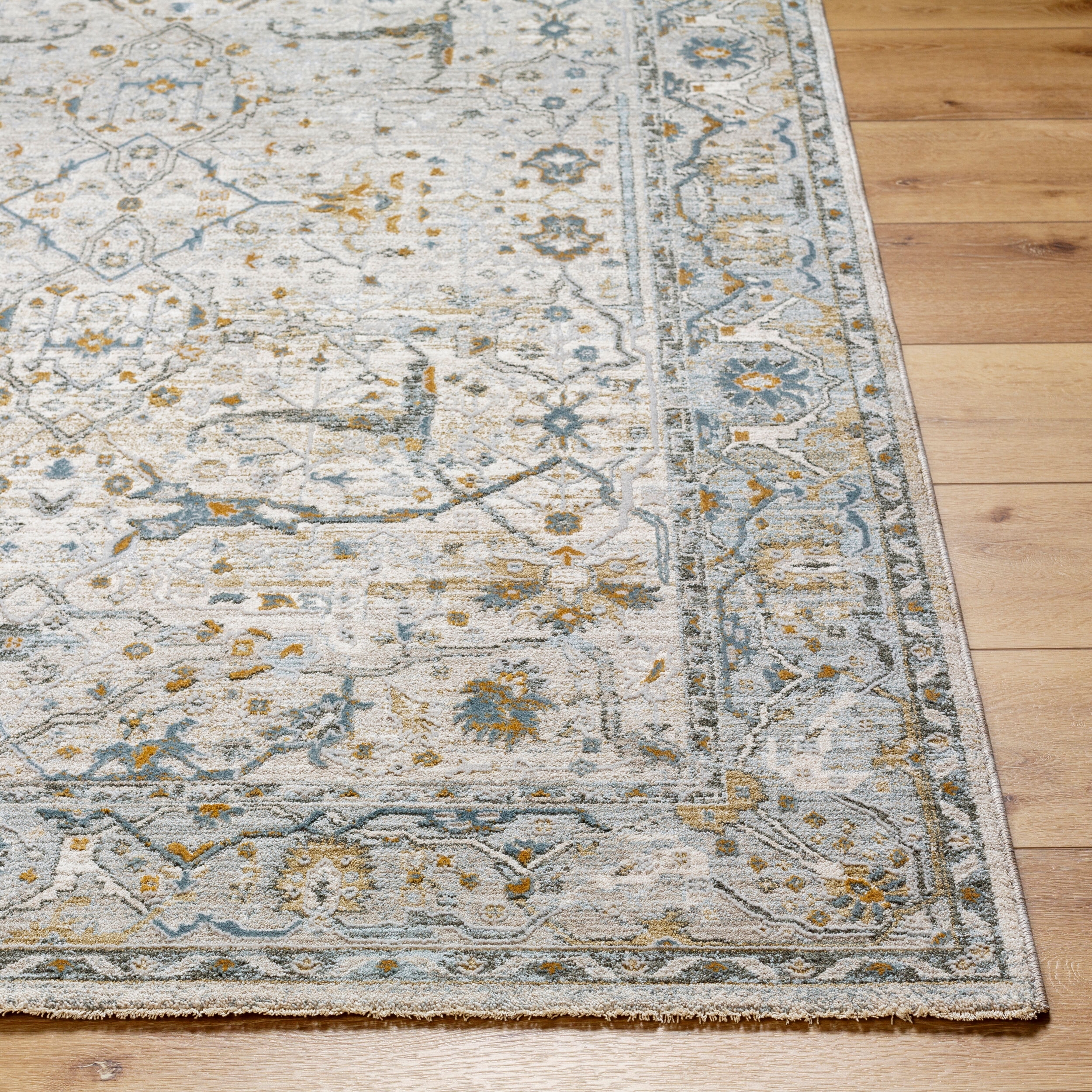 Taupe, Off-White, Sage,Teal 7'10"X10'2"Rug