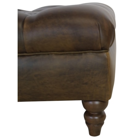 Italian Leather Ottoman