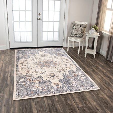 Ivory Blue 9 x 12 Rug