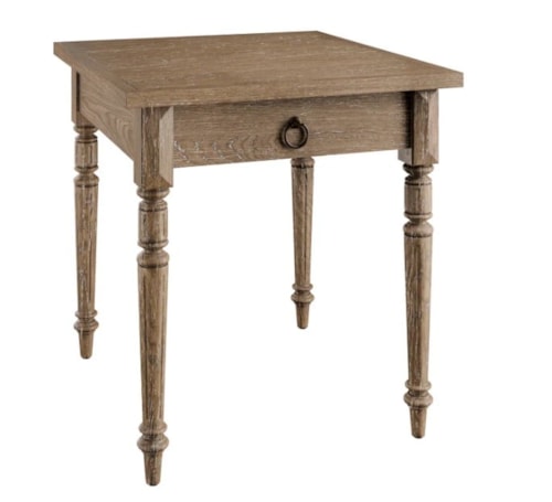 Transitional Rectangular Lamp Table with Drawer