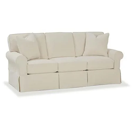 Slip Covered Sofa with Rolled Arms