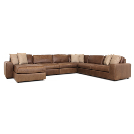 Five Piece Leather Sectional