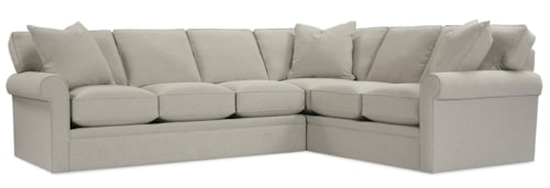 Transitional L-Shaped Sectional with Rolled Arms