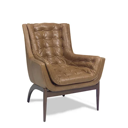 Button-Tufted Leather Chair