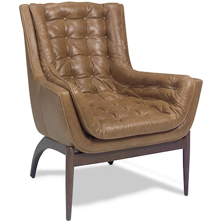 Button-Tufted Leather Chair