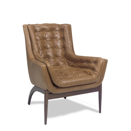 Button-Tufted Leather Chair