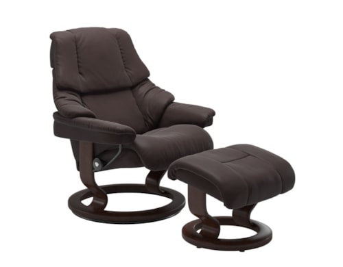 Medium Reclining Chair & Ottoman with Classic Base