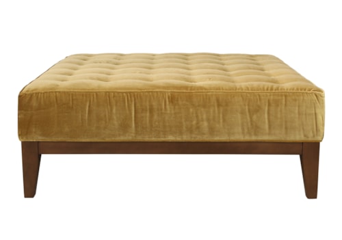 Square Ottoman with Modern Button Top