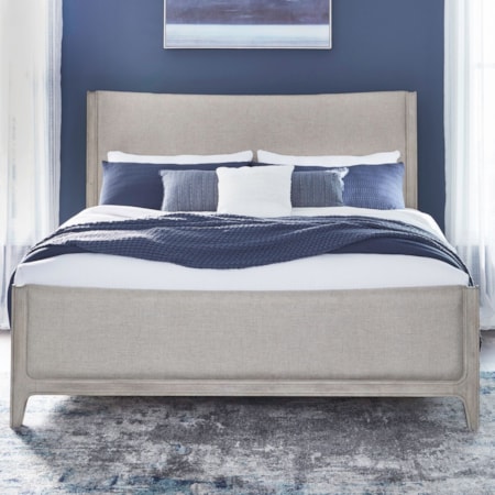 Upholstered King Panel Bed