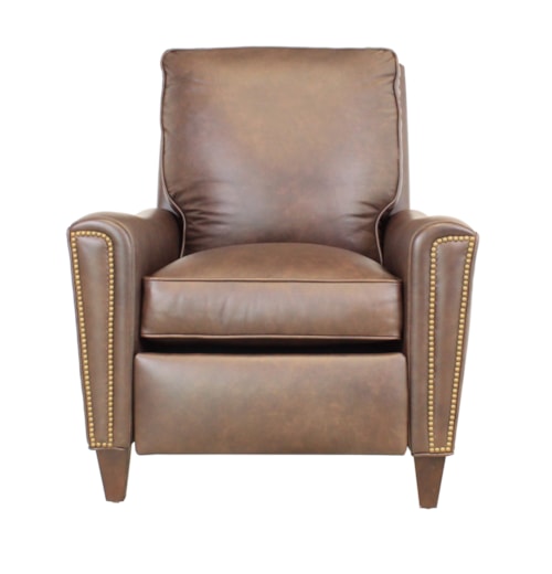 Transitional Lounger Reclining Chair with Wood Legs