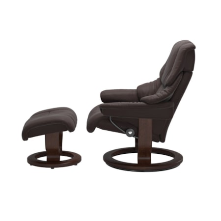 Medium Chair &amp; Ottoman with Classic Base