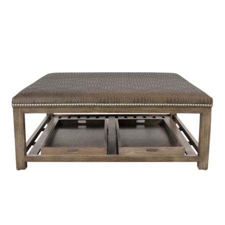 Square Ottoman with Trays
