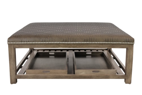 Square Ottoman with Trays