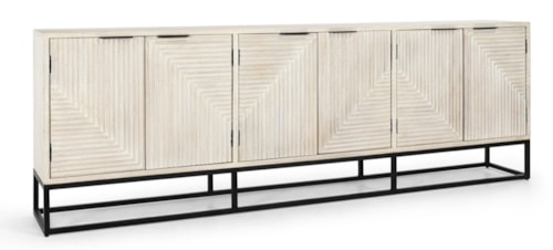 Mango Wood 6Dr Cabinet White Wash