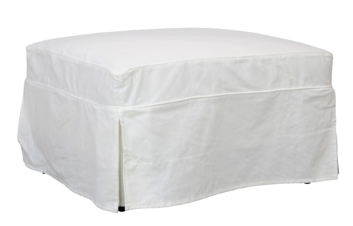 Slip Covered Ottoman