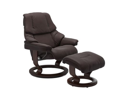 Large Chair & Ottoman with Classic Base