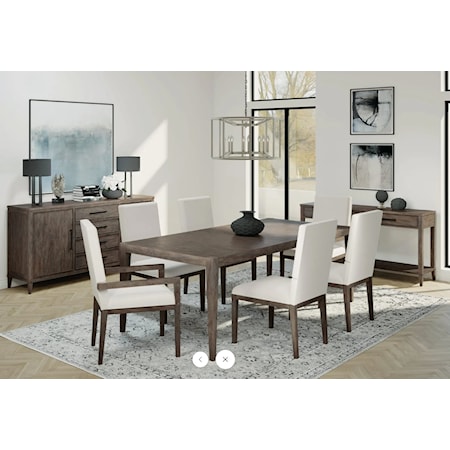 Dining Table, 2 Arm Chairs & 4 Side Chairs