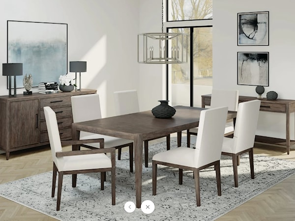 Dining Table, 2 Arm Chairs & 4 Side Chairs