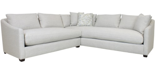 Contemporary 2-Piece Sectional Sofa with Slope Arms