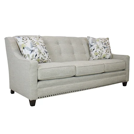 Transitional Sofa With Tufted Back and Nailheads