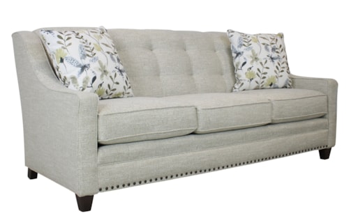 Transitional Sofa With Tufted Back and Nailheads