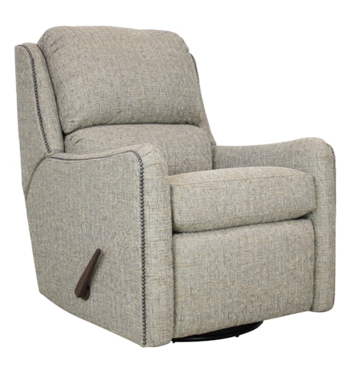 Transitional Swivel Glider Recliner with Nailhead Trim