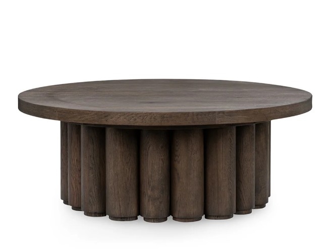 Tiber Solid Wood Round Coffee Table