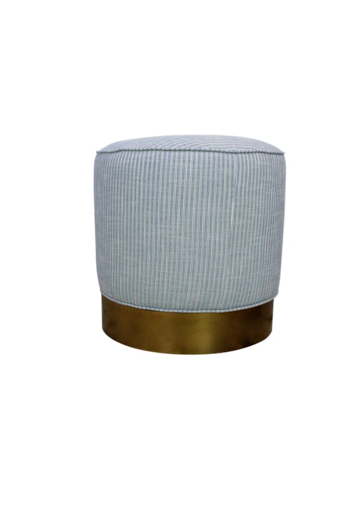 Ottoman with Aged Brass Base
