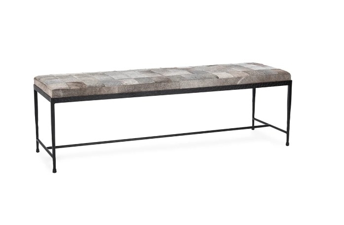 Achen Hide 60" Bench - Sparrow Gray