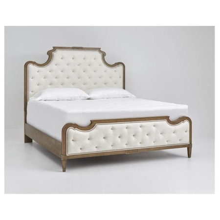King Upholstered Panel Bed