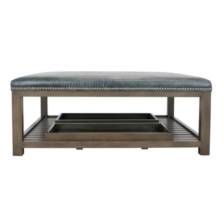 Square Ottoman with Trays