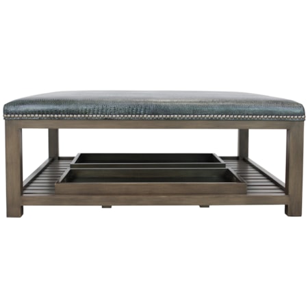 Square Ottoman with Trays