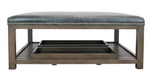 Square Ottoman with Trays