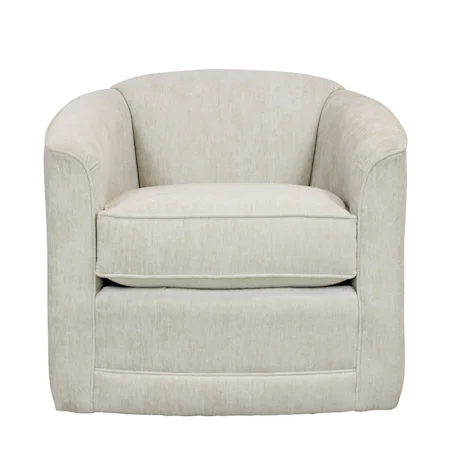 Transitional Swivel Chair with Barrel Back