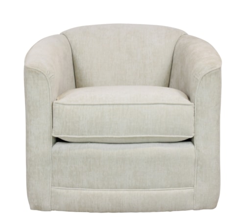 Transitional Swivel Chair with Barrel Back