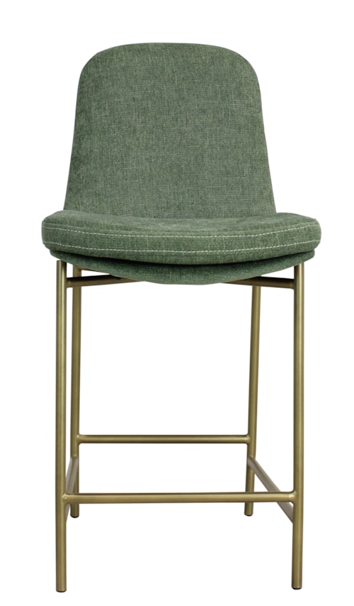 Casual Upholstered 24" High Barstool with Iron Frame
