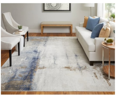 Clio Ivory Blue 7 x 10 Rug
