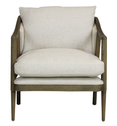 Transitional Accent Chair with Wood Frame