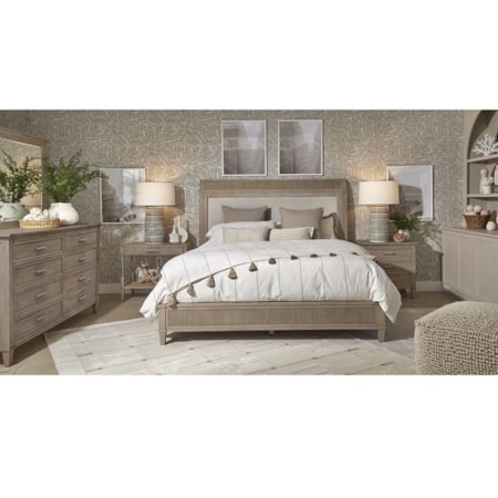 Queen Bed with Upholstered Heaboard